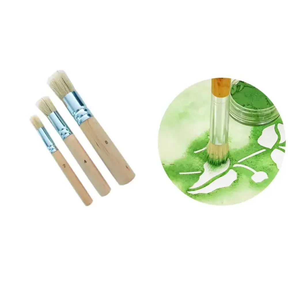 Patis Decor Cake decorating brushes with wooden handle, 3 sizes: Ø 0.95 / 1.3 / 1.7 cm