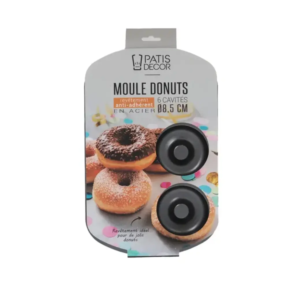 Patis Decor Antiaanbak stalen donutvorm, 6 holtes, Ø 8,5 cm, PFAS-vrij Patis Decor Antiaanbak stalen donutvorm, 6 holtes, Ø 8,5 cm, PFAS-vrij