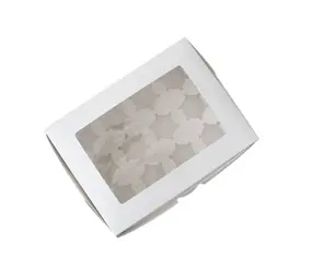 Patis Decor Witte cupcakebox met venster, 32,5x25x9 cm, voor 12 stuks