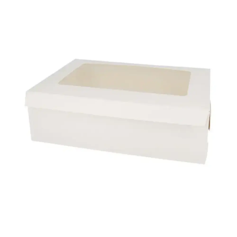 Patis Decor Witte cupcakebox met venster, 32,5x25x9 cm, voor 12 standaard cupcakes