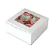Patis Decor Witte cupcakebox met venster, 16x16 cm, voor 4 standaard cupcakes Patis Decor Witte cupcakebox met venster, 16x16 cm, voor 4 standaard cupcakes