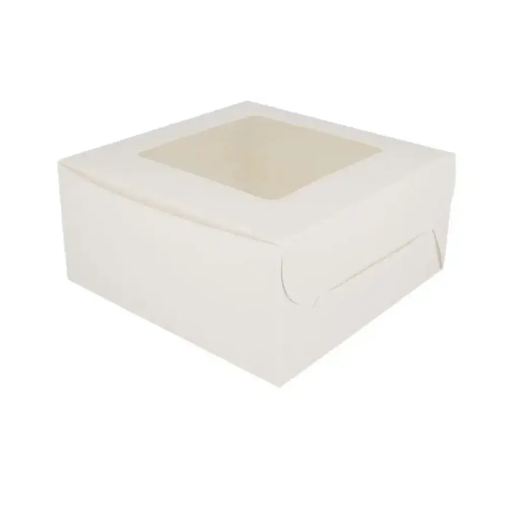 Patis Decor White cupcake box with window, 16x16 cm, holds 4 standard cupcakes Patis Decor White cupcake box with window, 16x16 cm, holds 4 standard cupcakes