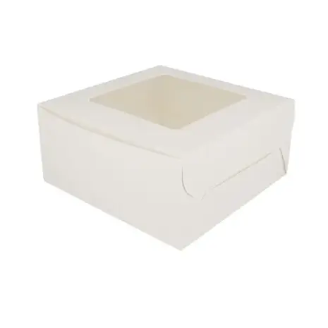 Patis Decor Witte cupcakebox met venster, 16x16 cm, voor 4 standaard cupcakes Patis Decor Witte cupcakebox met venster, 16x16 cm, voor 4 standaard cupcakes