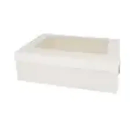 Patis Decor Witte cupcakebox met venster, 24x16x7,5 cm, voor 6 standaard cupcakes