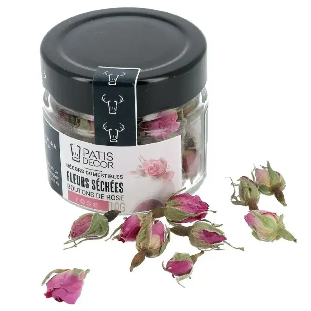 Patis Decor Dried edible pink rose buds for cake decoration, 10 g