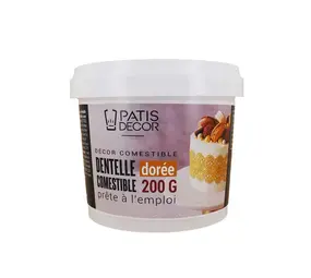 Patis Decor Gouden eetbaar kantsuiker, gebruiksklaar, 200 g