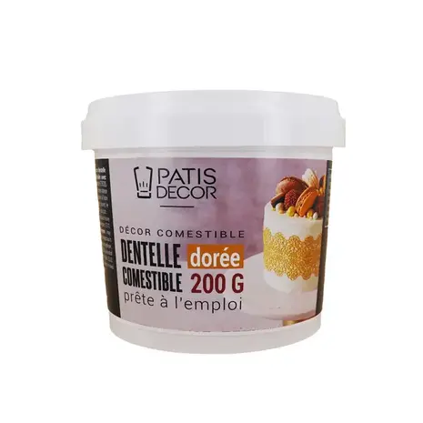 Patis Decor Gold edible lace sugar, ready to use, 200 g