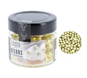 Patis Decor Gold sugar pearls Ø 8 mm, edible, 70 g