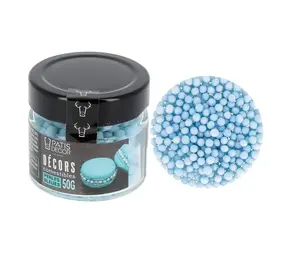 Patis Decor Blue nacre sugar pearls, edible, 70 g