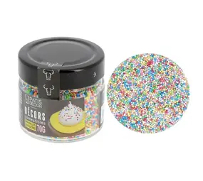 Patis Decor Multicolore mini suikerbolletjes, Ø 1 mm, eetbaar, 70 g Patis Decor Multicolore mini suikerbolletjes, Ø 1 mm, eetbaar, 70 g