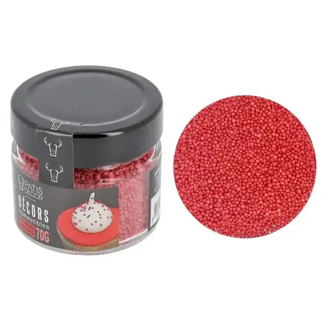 Patis Decor Rode eetbare mini suikerbolletjes, 90 g Patis Decor Rode eetbare mini suikerbolletjes, 90 g