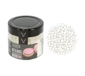 Patis Decor Witte parelmoer suikerparels, eetbaar, 70 g Patis Decor Witte parelmoer suikerparels, eetbaar, 70 g