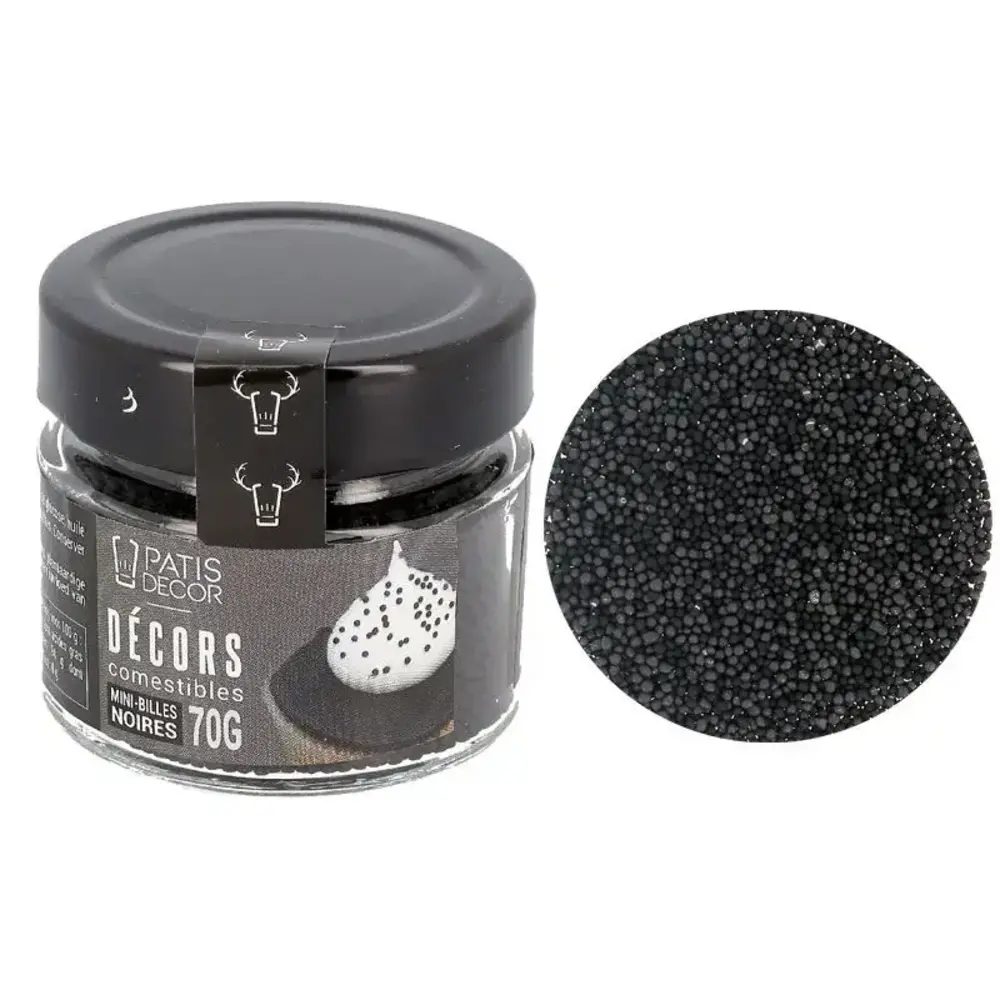 Patis Decor Zwarte eetbare mini suikerbolletjes, 90 g