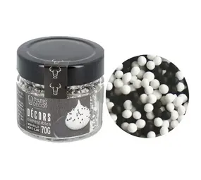 Patis Decor Black and white mini sugar balls, edible, 90 g