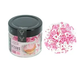 Patis Decor Pink and white openwork sugar hearts, 40 g