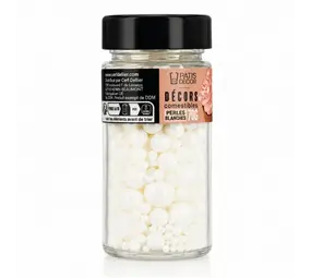 Patis Decor Assorted white pearlescent sugar pearls, 70 g