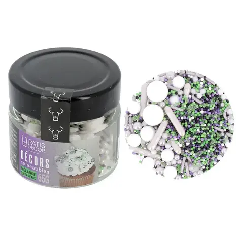 Patis Decor Hulk superhero edible decoration mix, assorted beads and silver, 65 g