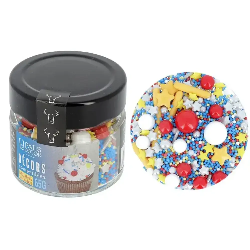 Patis Decor Superman superhero edible decoration mix, assorted beads and silver, 65 g Patis Decor Superman superhero edible decoration mix, assorted beads and silver, 65 g