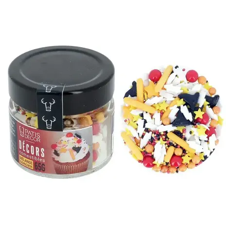 Patis Decor Eetbare decoratiemix tovenaar, tovenaarshoeden, bliksems en sterren, 65 g