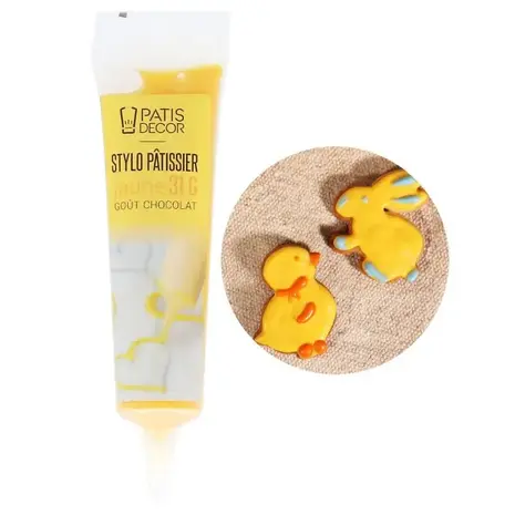 Patis Decor Yellow chocolate-flavour pastry pen, for writing and decorating, 31 g Patis Decor Yellow chocolate-flavour pastry pen, for writing and decorating, 31 g