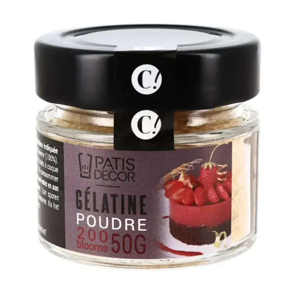 Patis Decor Powdered bovine gelatine, 200 bloom, for mousses and jellies, 50 g Patis Decor Powdered bovine gelatine, 200 bloom, for mousses and jellies, 50 g