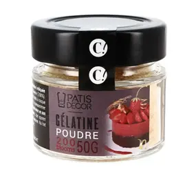 Patis Decor Runder gelatinepoeder, 200 bloom, 50 g Patis Decor Runder gelatinepoeder, 200 bloom, 50 g