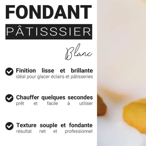 Patis Decor White pâtissier fondant for glazing éclairs and mille-feuilles, 1 kg Patis Decor White pâtissier fondant for glazing éclairs and mille-feuilles, 1 kg