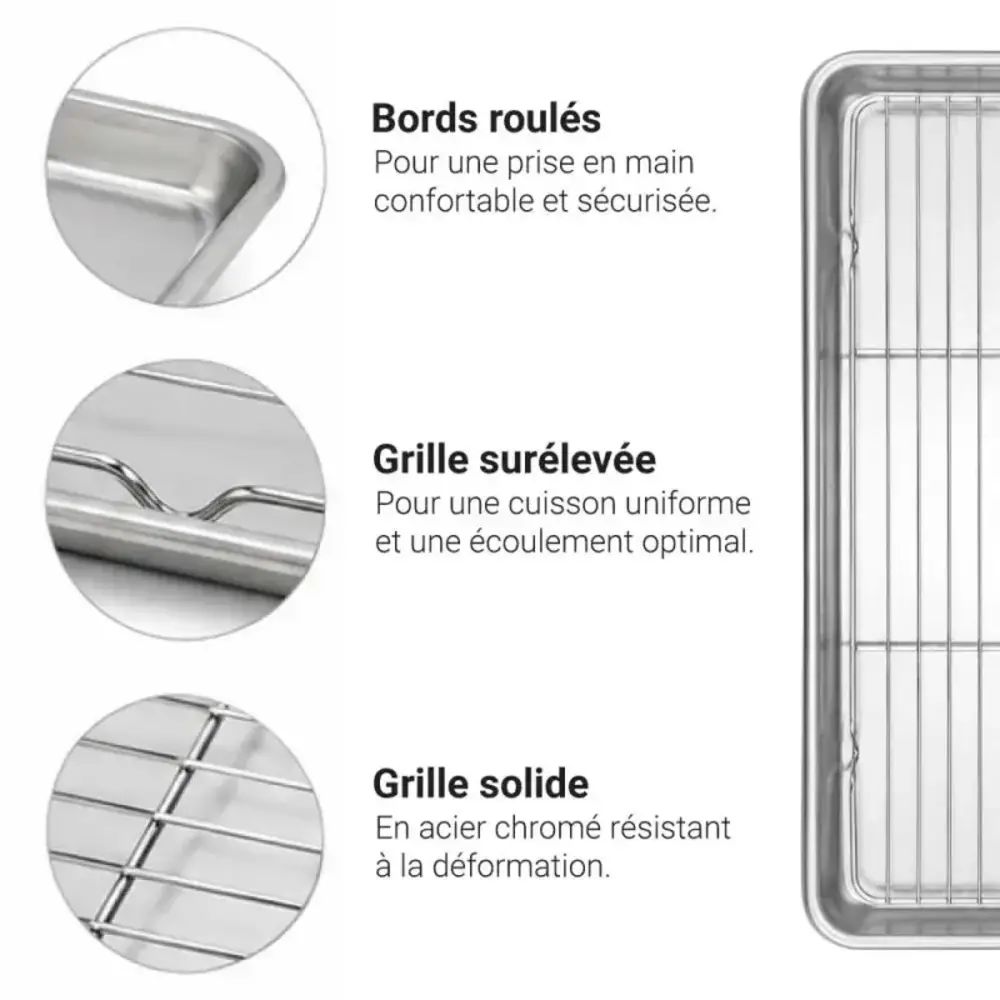 Patis Decor Glazing kit, stainless steel rack and drip tray, 45 x 33 cm