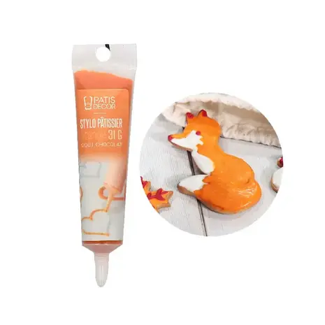 Patis Decor Orange chocolate-flavour pastry pen, for writing and decorating, 32 g Patis Decor Orange chocolate-flavour pastry pen, for writing and decorating, 32 g