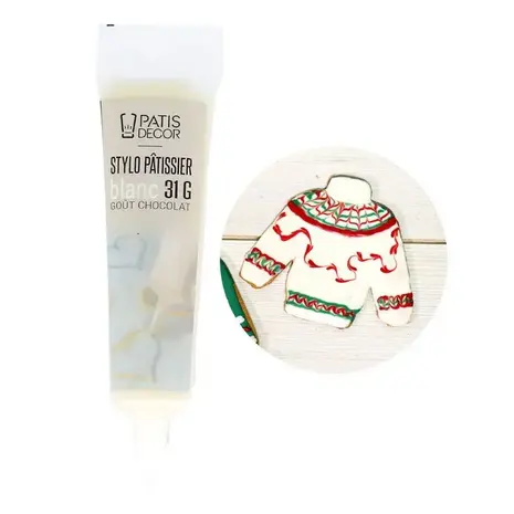 Patis Decor White chocolate-flavour pastry pen, for writing and decorating, 31 g Patis Decor White chocolate-flavour pastry pen, for writing and decorating, 31 g