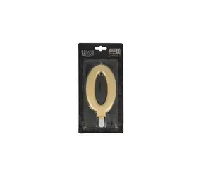 Patis Decor Gold XXL birthday candle, number 0, 15 cm
