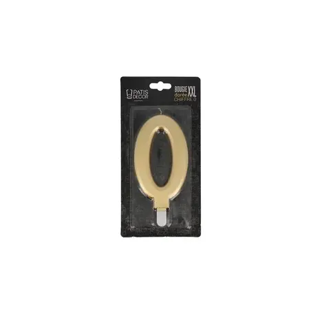 Patis Decor Gold XXL birthday candle, number 0, 15 cm, for cakes