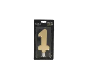 Patis Decor Gold XXL birthday candle, number 1, 15 cm