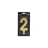Patis Decor Gold XXL birthday candle, number 2, 15 cm