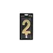 Patis Decor Gold XXL birthday candle, number 2, 15 cm, for cakes