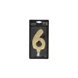 Patis Decor Gold XXL birthday candle, number 6, 15 cm