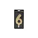 Patis Decor Gouden XXL verjaardagskaars, cijfer 6, 15 cm, voor taarten
