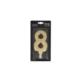 Patis Decor Gouden XXL verjaardagskaars, cijfer 8, 15 cm
