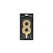 Patis Decor Gouden XXL verjaardagskaars, cijfer 8, 15 cm, voor taarten