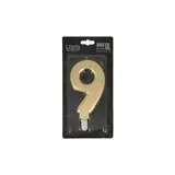 Patis Decor Gouden XXL verjaardagskaars, cijfer 9, 15 cm