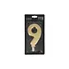 Patis Decor Gouden XXL verjaardagskaars, cijfer 9, 15 cm, voor taarten