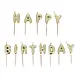 Patis Decor Gold Happy Birthday lettering pick candles, set of 13