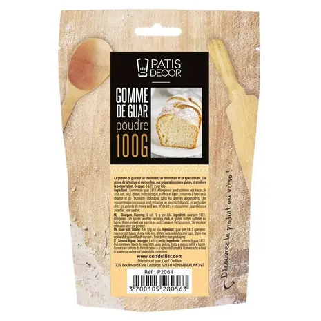 Patis Decor Guargom, natuurlijk verdikkings- en stabilisatiemiddel, 100 g