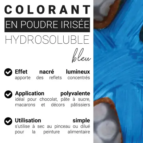 Patis Decor Iridescent pearlescent dusting food colour, sky blue, 5 g Patis Decor Iridescent pearlescent dusting food colour, sky blue, 5 g