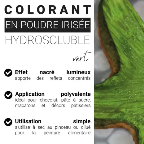 Patis Decor Iridescent pearlescent dusting food colour, anise green, 5 g Patis Decor Iridescent pearlescent dusting food colour, anise green, 5 g