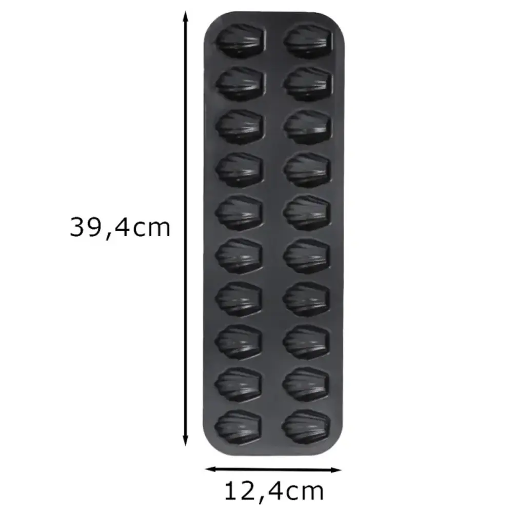 Patis Decor Mini madeleine mould, 20 cavities (4 x 3 cm), non-stick steel, PFAS-free