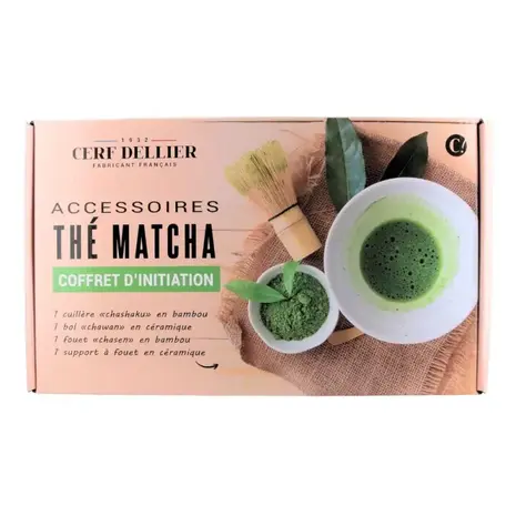 Patis Decor Matcha tea discovery set: ceramic bowl, bamboo whisk, scoop and whisk rest Patis Decor Matcha tea discovery set: ceramic bowl, bamboo whisk, scoop and whisk rest