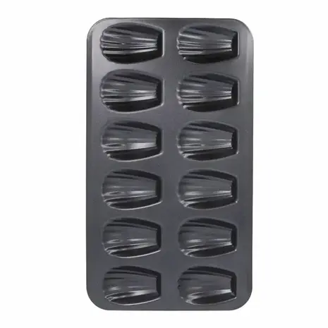Patis Decor Madeleinevorm, 12 vormpjes (7,5 x 5 cm), antiaanbak staal, PFAS-vrij