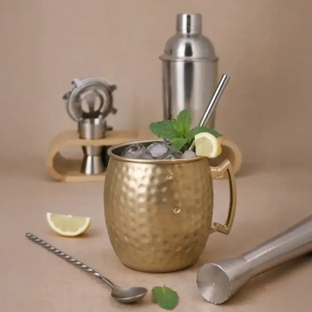 Patis Decor Moscow Mule rvs cocktailbeker met handvat, 550 ml Patis Decor Moscow Mule rvs cocktailbeker met handvat, 550 ml