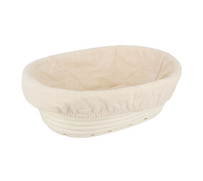 Patis Decor Oval rattan and linen proofing basket, 23 x 16 cm Patis Decor Oval rattan and linen proofing basket, 23 x 16 cm